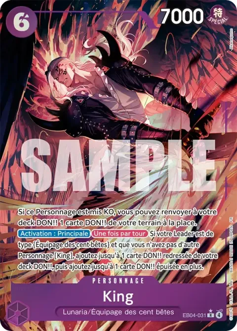 Carte One Piece King EB04-031 · parallèle, extension Les sept de la mer d’azur