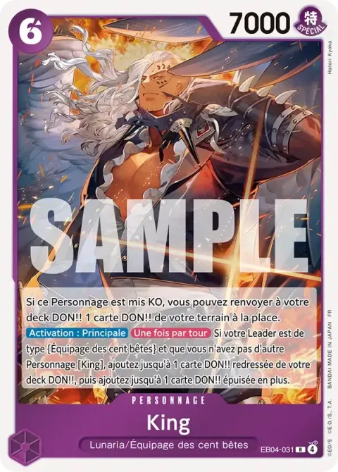 Carte One Piece King EB04-031, extension Les sept de la mer d’azur