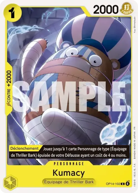 Carte One Piece Kumacy OP14-102, extension Les sept de la mer d’azur