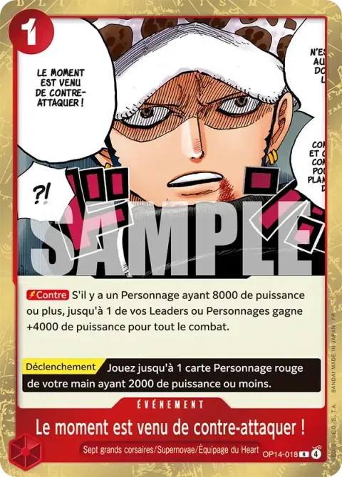 Carte One Piece Le moment est venu de contre-attaquer ! OP14-018, extension Les sept de la mer d’azur
