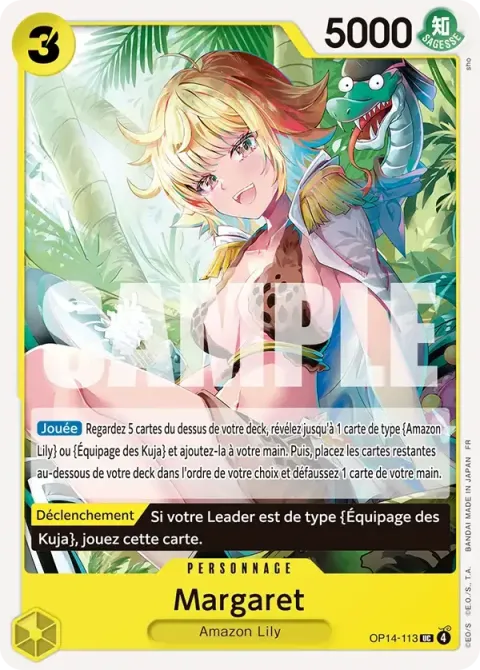 Carte One Piece Margaret OP14-113, extension Les sept de la mer d’azur