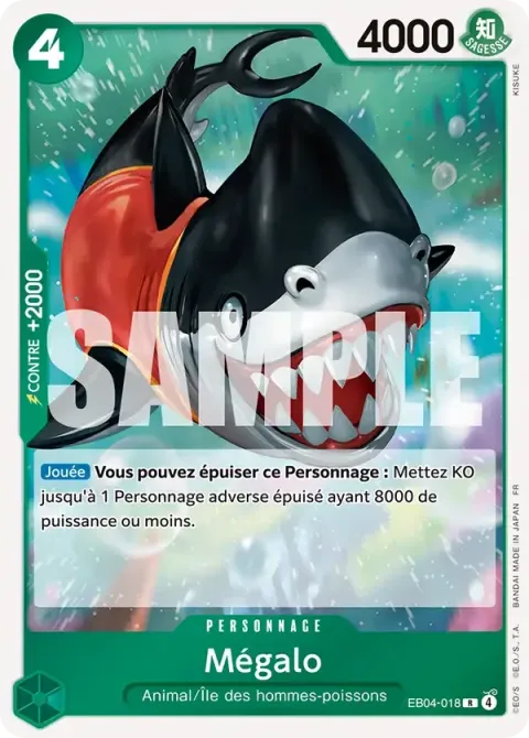 Carte One Piece Mégalo EB04-018, extension Les sept de la mer d’azur