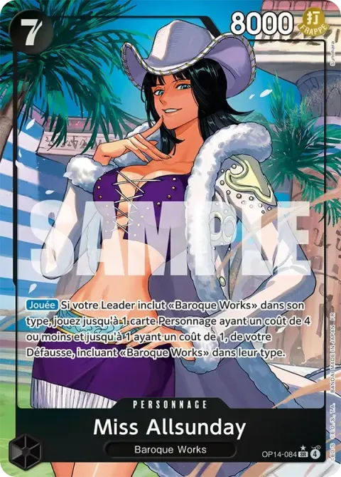 Carte One Piece Miss Allsunday OP14-084 · parallèle, extension Les sept de la mer d’azur