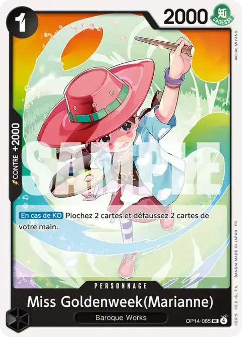 Carte One Piece Miss Goldenweek(Marianne) OP14-085, extension Les sept de la mer d’azur