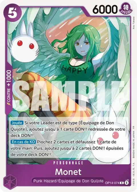 Carte One Piece Monet OP14-074, extension Les sept de la mer d’azur