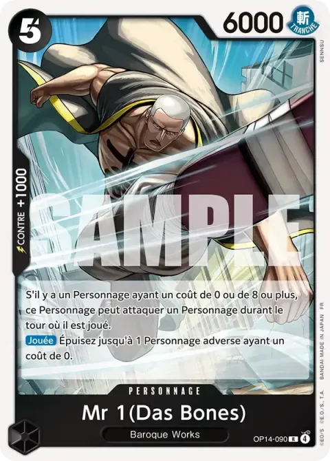 Carte One Piece Mr 1(Das Bones) OP14-090, extension Les sept de la mer d’azur