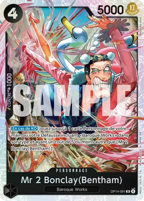 Carte One Piece Mr 2 Bonclay(Bentham) OP14-091, extension Les sept de la mer d’azur