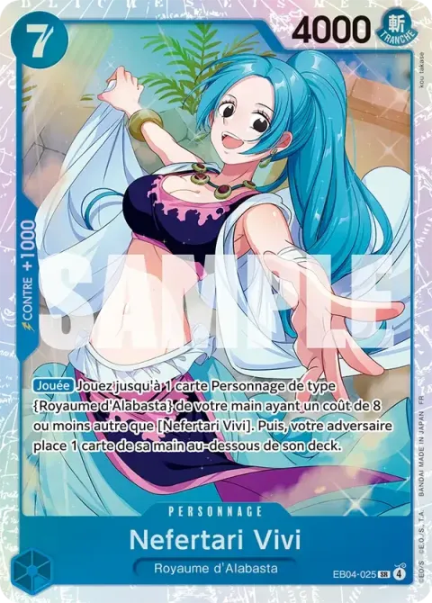 Carte One Piece Nefertari Vivi EB04-025, extension Les sept de la mer d’azur