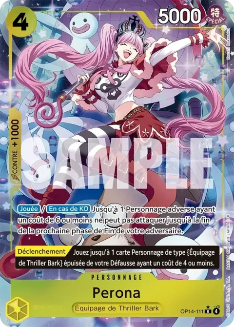 Carte One Piece Perona OP14-111 · parallèle, extension Les sept de la mer d’azur