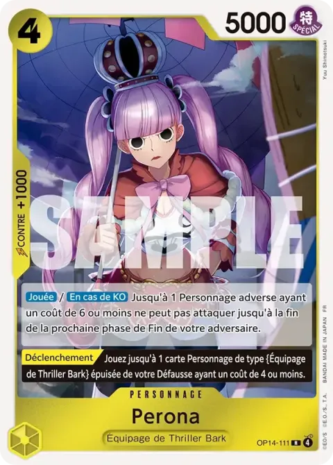 Carte One Piece Perona OP14-111, extension Les sept de la mer d’azur
