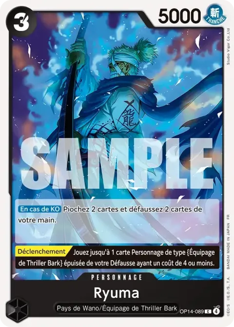 Carte One Piece Ryuma OP14-089, extension Les sept de la mer d’azur