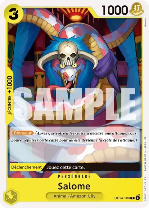 Carte One Piece Salome OP14-106, extension Les sept de la mer d’azur