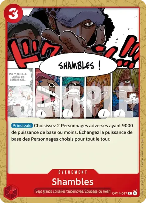 Carte One Piece Shambles OP14-017, extension Les sept de la mer d’azur