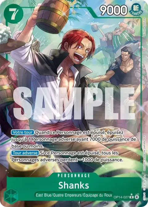 Carte One Piece Shanks OP14-027 · parallèle, extension Les sept de la mer d’azur