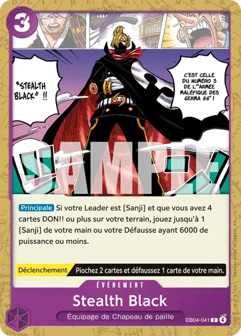 Carte One Piece Stealth Black EB04-041, extension Les sept de la mer d’azur