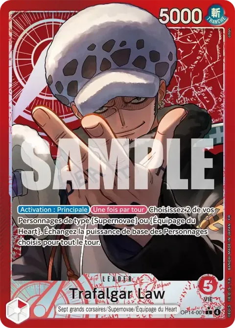 Carte One Piece Trafalgar Law OP14-001 · parallèle, extension Les sept de la mer d’azur
