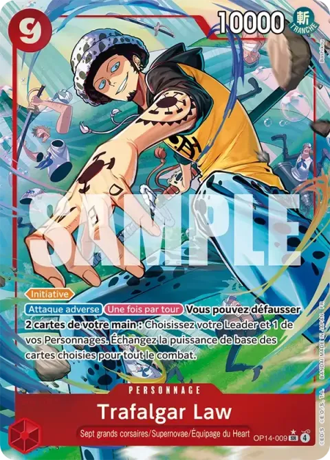 Carte One Piece Trafalgar Law OP14-009 · parallèle, extension Les sept de la mer d’azur