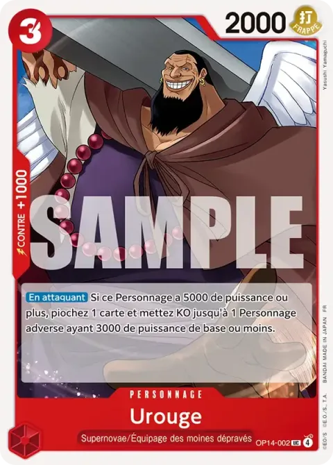 Carte One Piece Urouge OP14-002, extension Les sept de la mer d’azur
