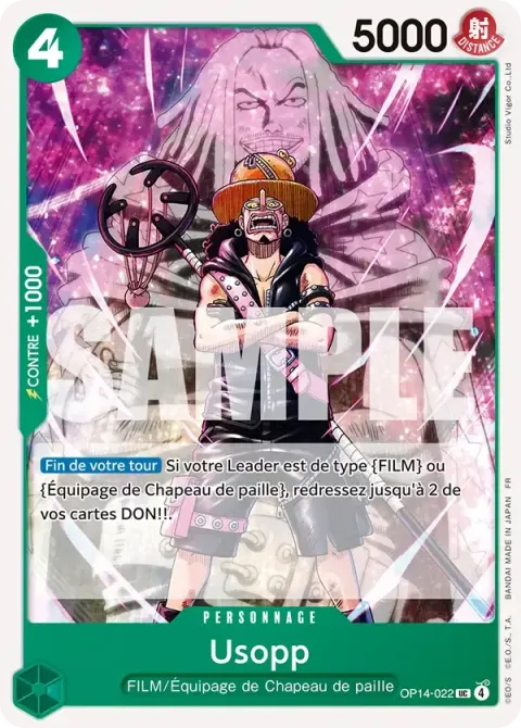 Carte One Piece Usopp OP14-022, extension Les sept de la mer d’azur