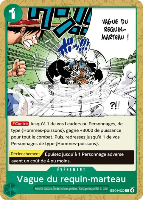 Carte One Piece Vague du requin-marteau EB04-020, extension Les sept de la mer d’azur