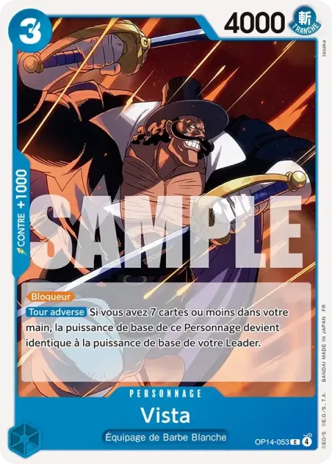Carte One Piece Vista OP14-053, extension Les sept de la mer d’azur