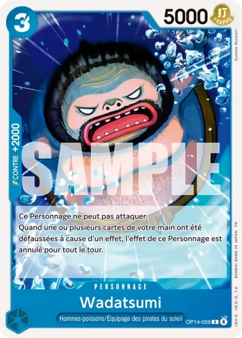 Carte One Piece Wadatsumi OP14-056, extension Les sept de la mer d’azur