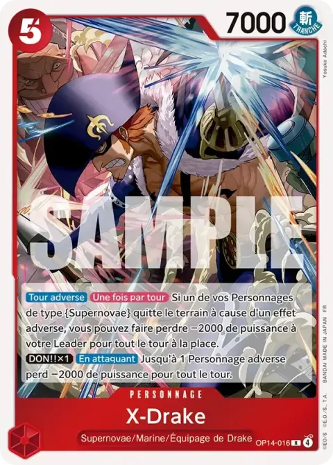 Carte One Piece X-Drake OP14-016, extension Les sept de la mer d’azur