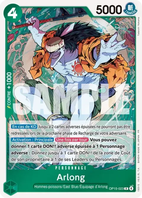 Carte One Piece Arlong OP15-023, extension Aventure sur l’île de dieu