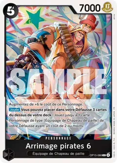 Carte One Piece Arrimage pirates 6 OP15-088, extension Aventure sur l’île de dieu