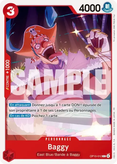 Carte One Piece Baggy OP15-012, extension Aventure sur l’île de dieu