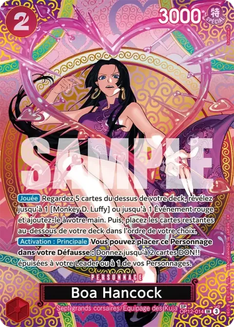Carte One Piece Boa Hancock OP12-014 · parallèle 2, extension Aventure sur l’île de dieu