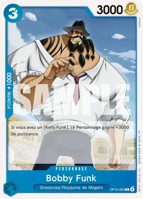 Carte One Piece Bobby Funk OP15-050, extension Aventure sur l’île de dieu