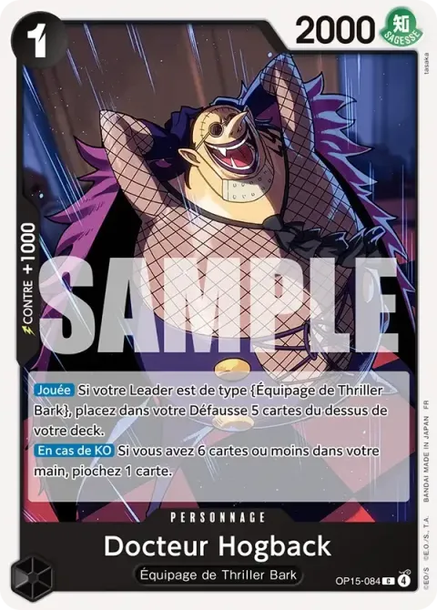 Carte One Piece Docteur Hogback OP15-084, extension Aventure sur l’île de dieu