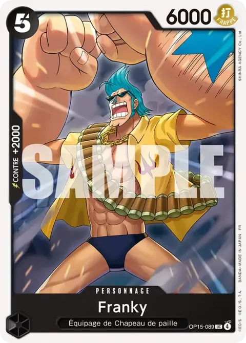 Carte One Piece Franky OP15-089, extension Aventure sur l’île de dieu
