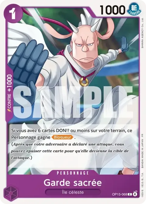 Carte One Piece Garde sacrée OP15-068, extension Aventure sur l’île de dieu