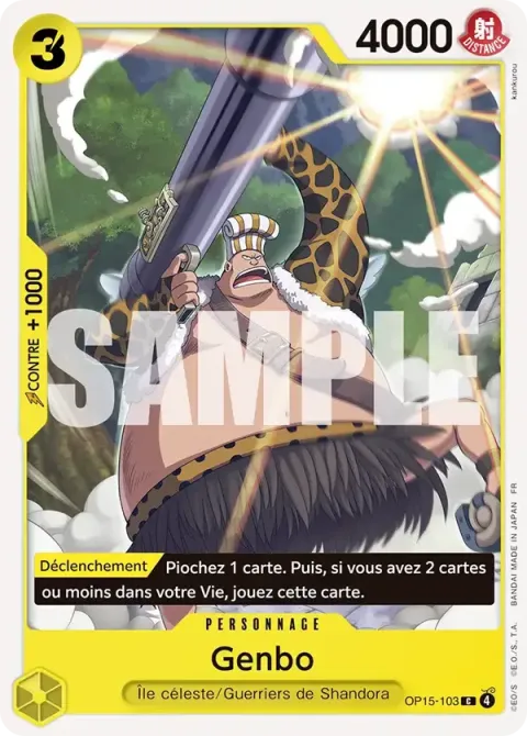 Carte One Piece Genbo OP15-103, extension Aventure sur l’île de dieu