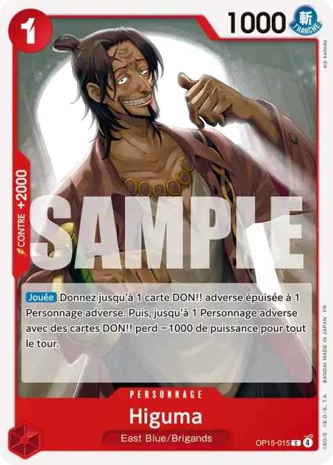 Carte One Piece Higuma OP15-015, extension Aventure sur l’île de dieu