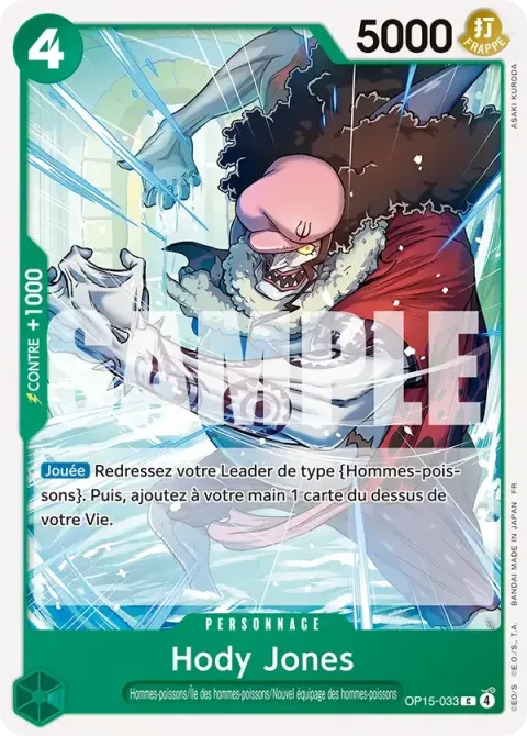Carte One Piece Hody Jones OP15-033, extension Aventure sur l’île de dieu