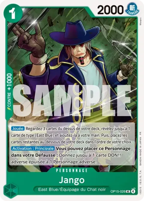 Carte One Piece Jango OP15-026, extension Aventure sur l’île de dieu