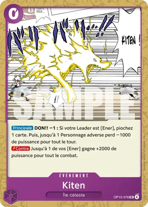 Carte One Piece Kiten OP15-076, extension Aventure sur l’île de dieu