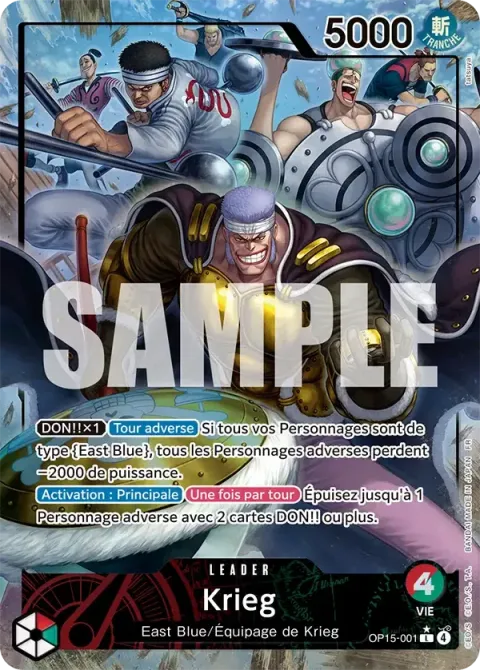 Carte One Piece Krieg OP15-001 · parallèle, extension Aventure sur l’île de dieu