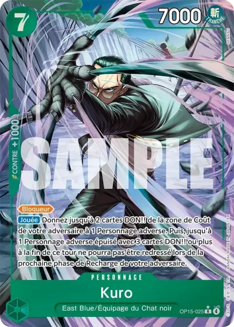 Carte One Piece Kuro OP15-025 · parallèle, extension Aventure sur l’île de dieu