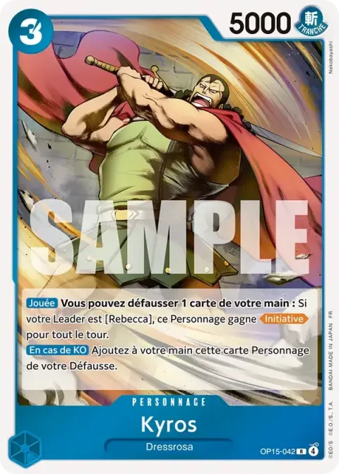 Carte One Piece Kyros OP15-042, extension Aventure sur l’île de dieu