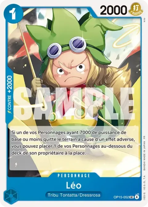 Carte One Piece Léo OP15-052, extension Aventure sur l’île de dieu