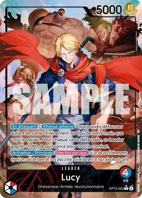 Carte One Piece Lucy OP15-002 · parallèle, extension Aventure sur l’île de dieu