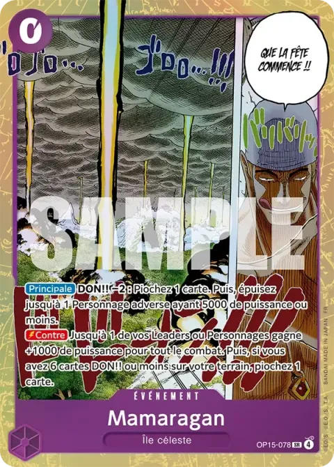 Carte One Piece Mamaragan OP15-078, extension Aventure sur l’île de dieu