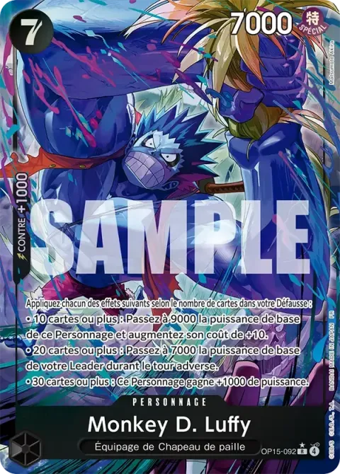 Carte One Piece Monkey D. Luffy OP15-092 · parallèle, extension Aventure sur l’île de dieu
