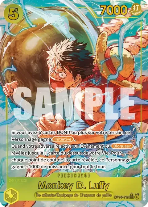 Carte One Piece Monkey D. Luffy OP15-119 · parallèle, extension Aventure sur l’île de dieu