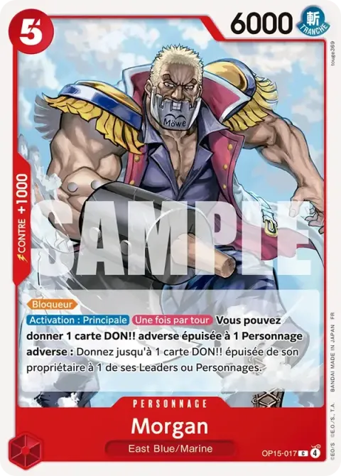 Carte One Piece Morgan OP15-017, extension Aventure sur l’île de dieu