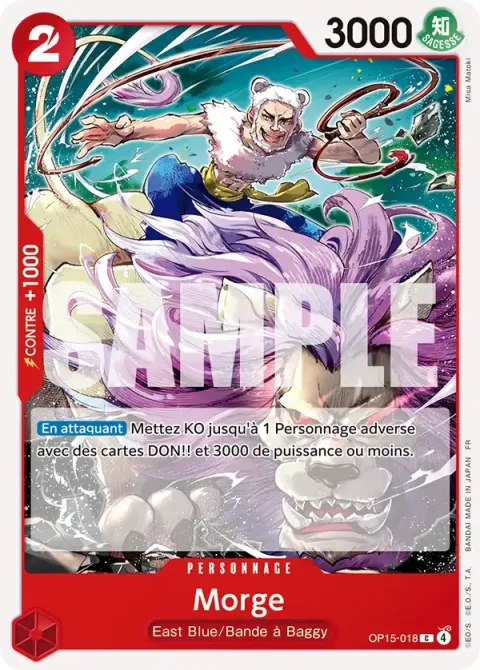 Carte One Piece Morge OP15-018, extension Aventure sur l’île de dieu